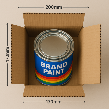 Paint Tin Cardboard Double Wall Boxes - 200 x 170 x 170mm