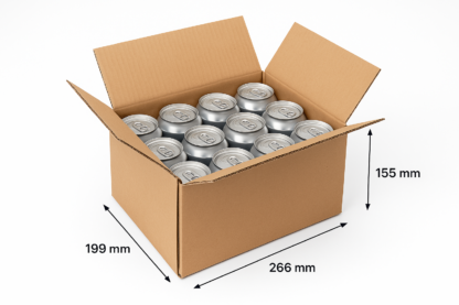 12 x 440ml Beer Can Box – Double Wall (266 x 199 x 155mm)